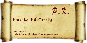 Panitz Károly névjegykártya